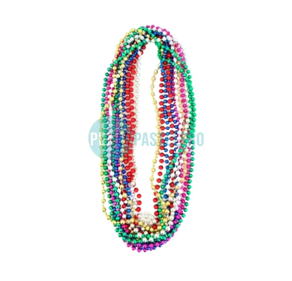 COLLAR DE PERLAS AZUL (X 4 U.) (PARTY STORE)