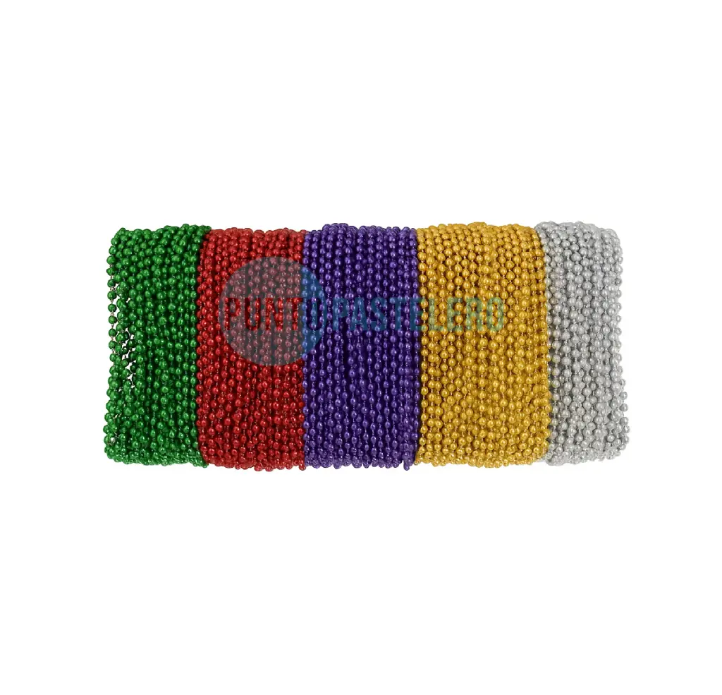 COLLAR DE PERLAS ROJO PARTY STORE (X 4 U.)