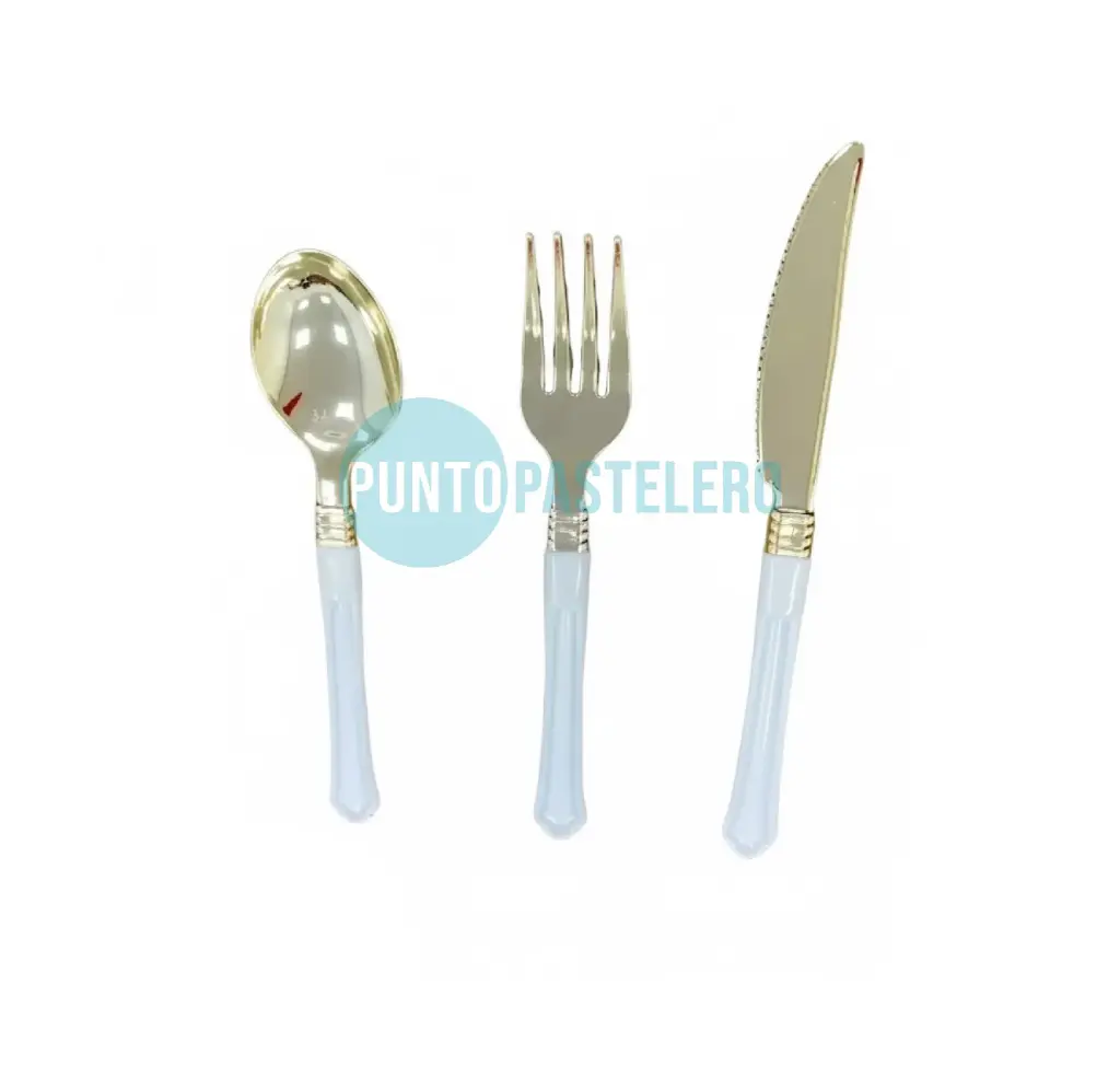 [7798354554920] JUEGO DE CUBIERTOS MAGIC PARTY DORADO / PLATEADO (X 12 U.)