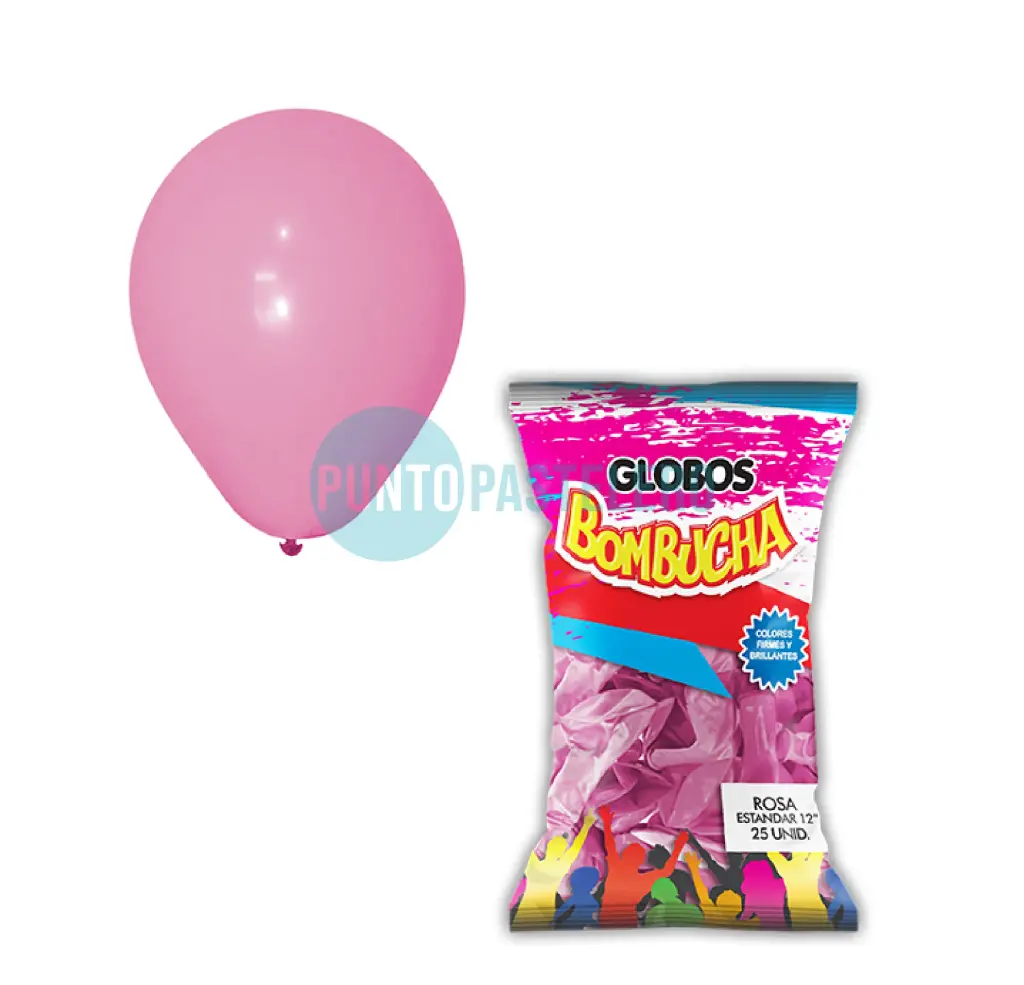 GLOBO BOMBUCHA ESTANDAR ROSA 12" (X 25 U.)