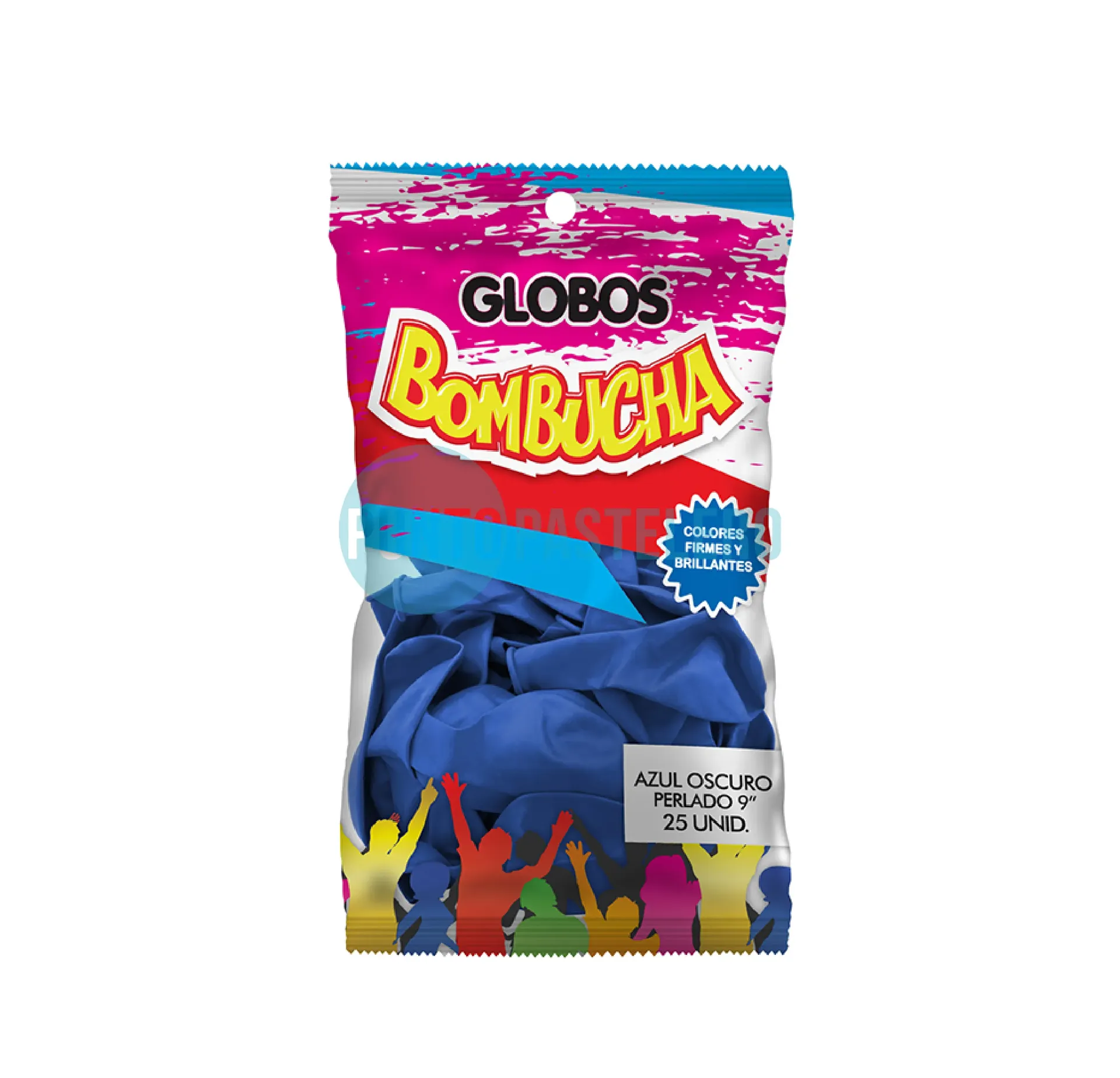 GLOBO BOMBUCHA PERLADO AZUL 9" (X 25 U.)