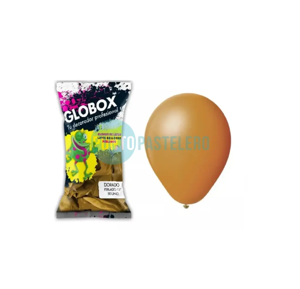 PACK GLOBO GLOBOX PERLADO 18" DORADO (X 10 U.)