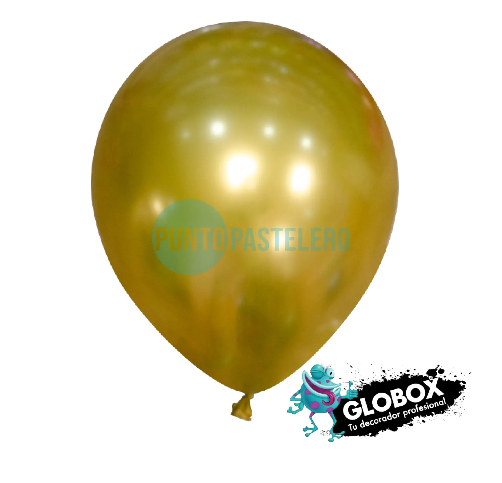 GLOBO GLOBOX CROMO 12" DORADO (X 10 U.)