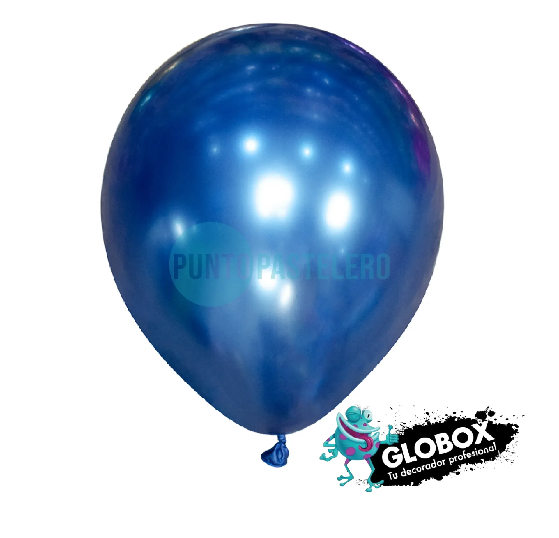 GLOBO GLOBOX CROMO 12" AZUL (X 10 U.)
