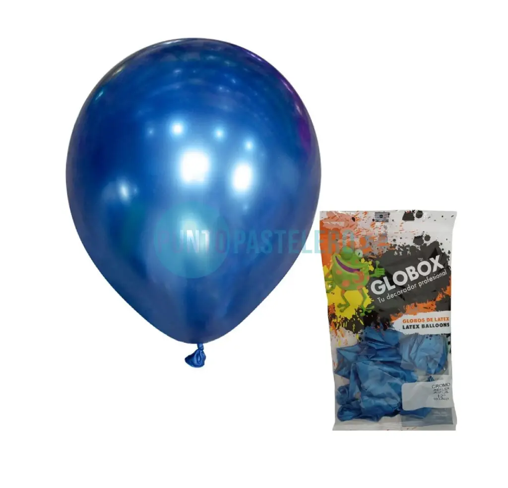 [7798420971873] GLOBO GLOBOX CROMO 12" AZUL (X 10 U.)