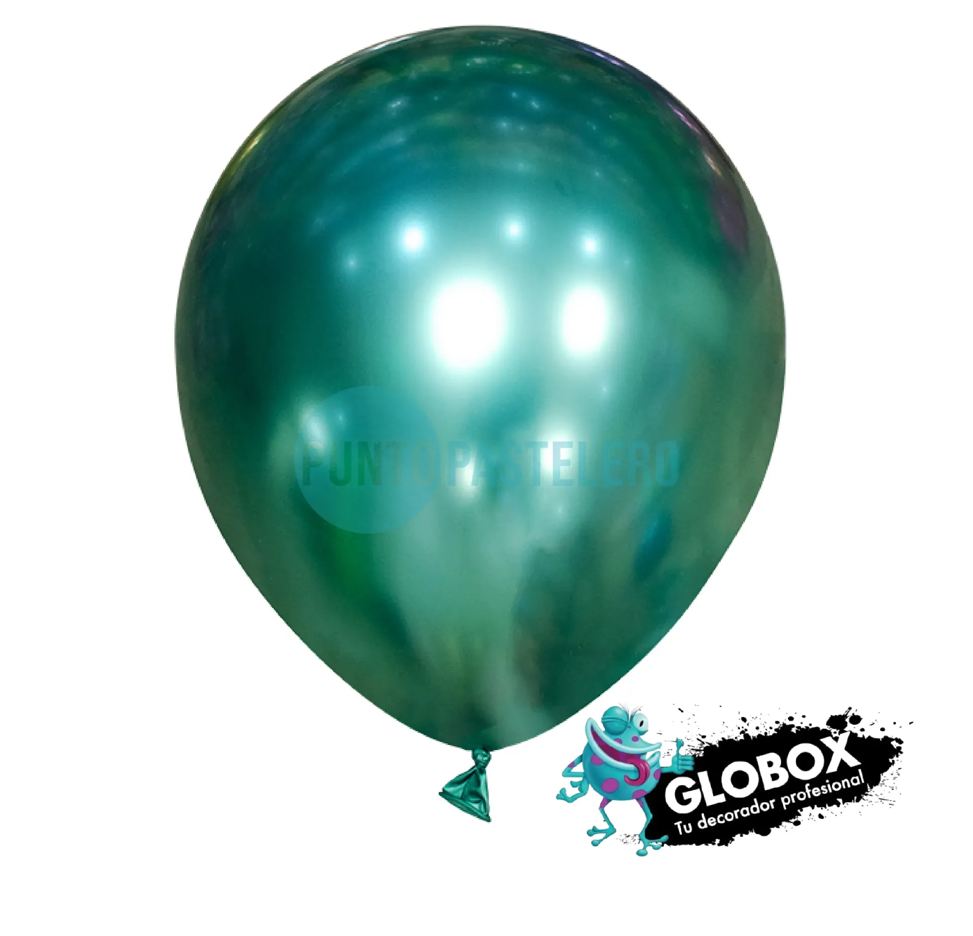 GLOBO GLOBOX CROMO 12" VERDE (X 10 U.)
