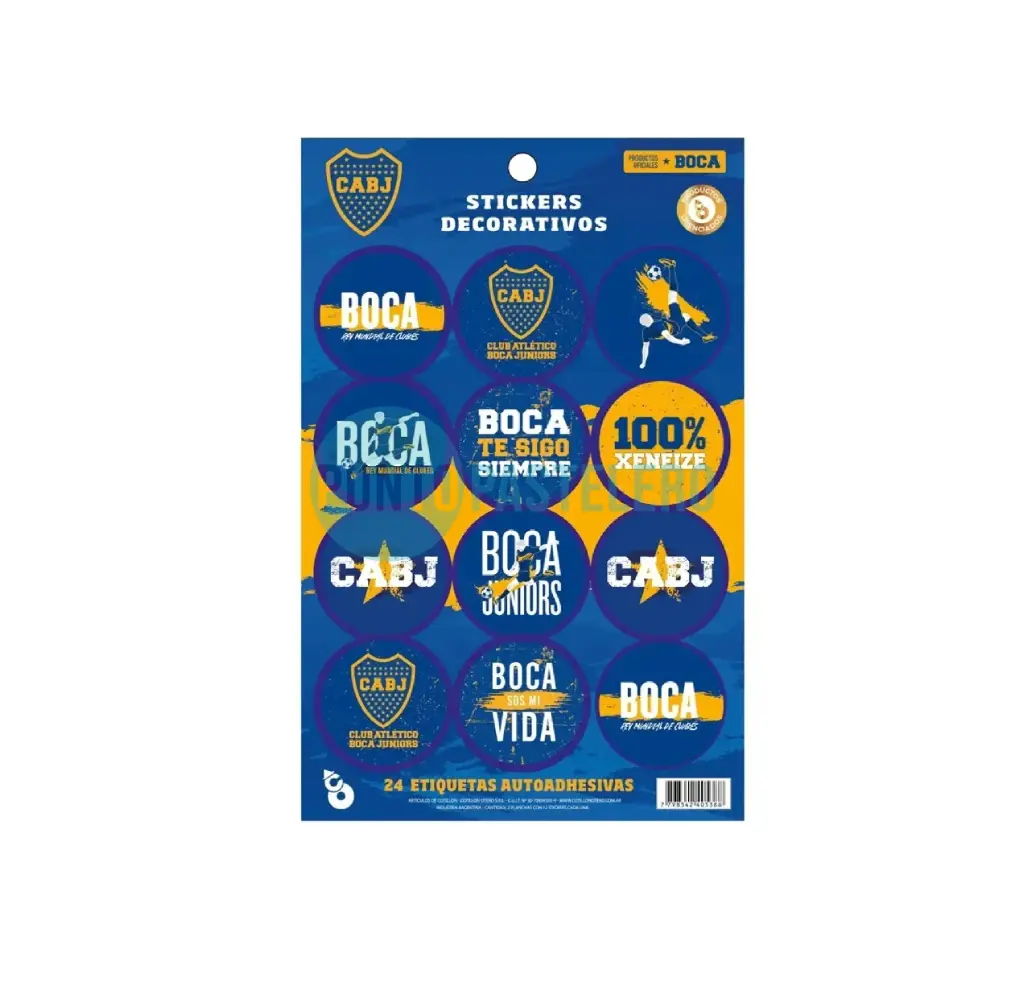 STICKERS EN PLANCHA BOCA (24 U.)