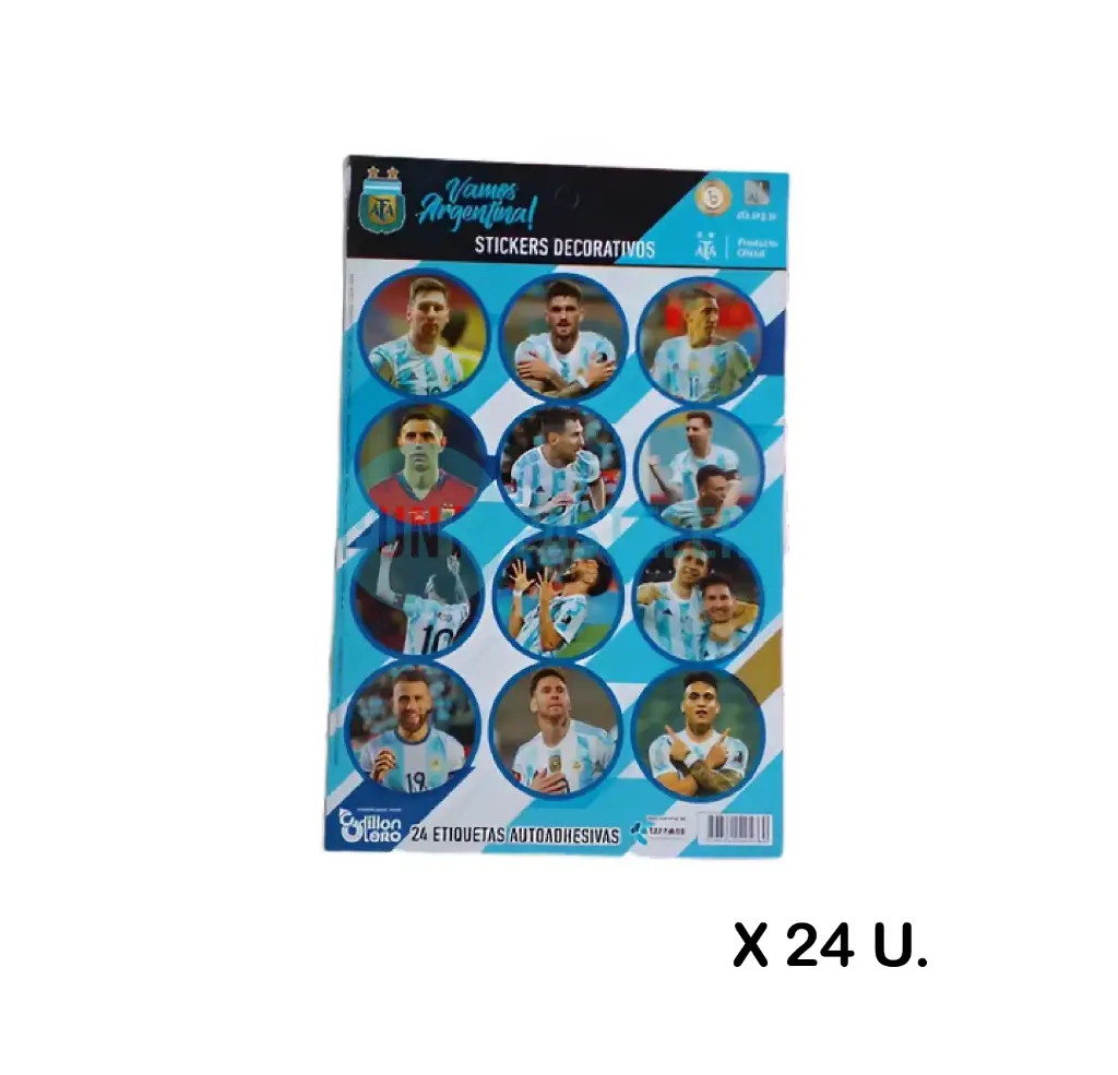 STICKERS EN PLANCHA SELECCION ARGENTINA (24 U.)