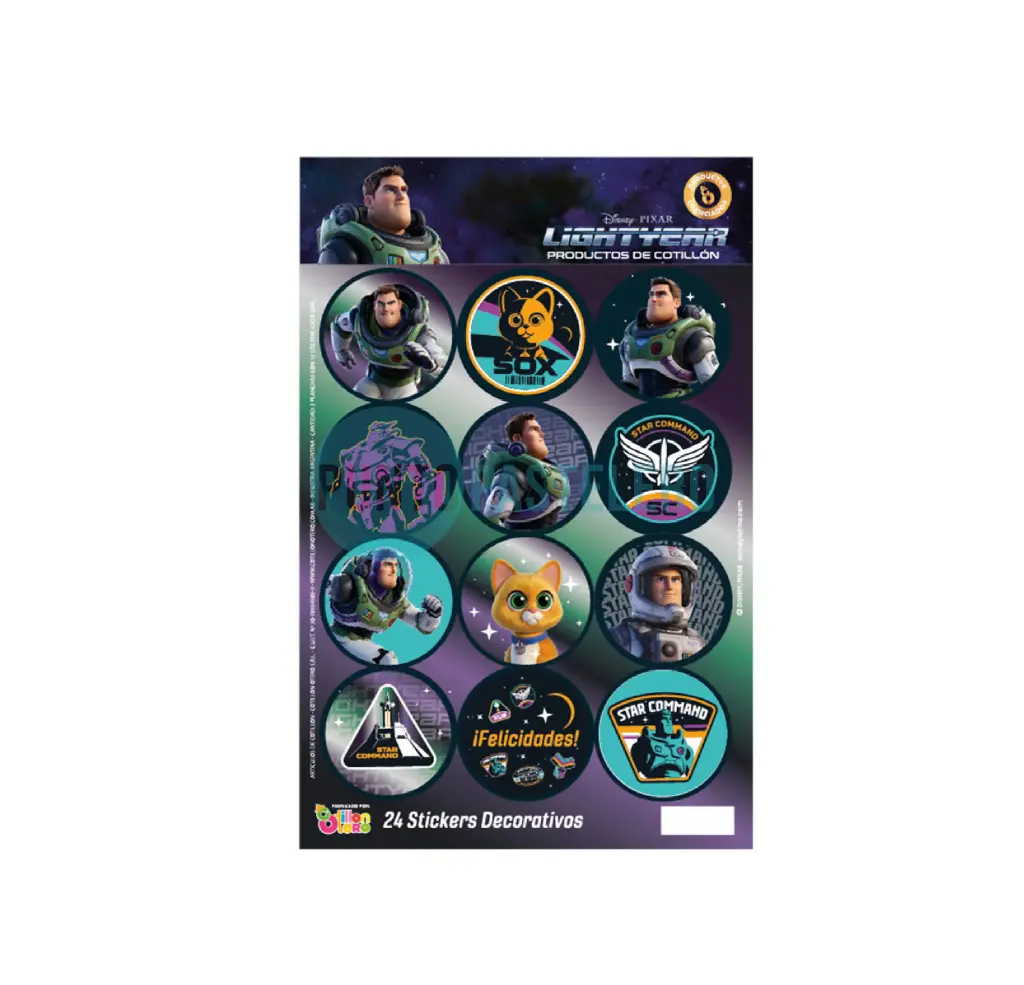STICKERS EN PLANCHA BUZZ LIGHTYEAR (24 U.)