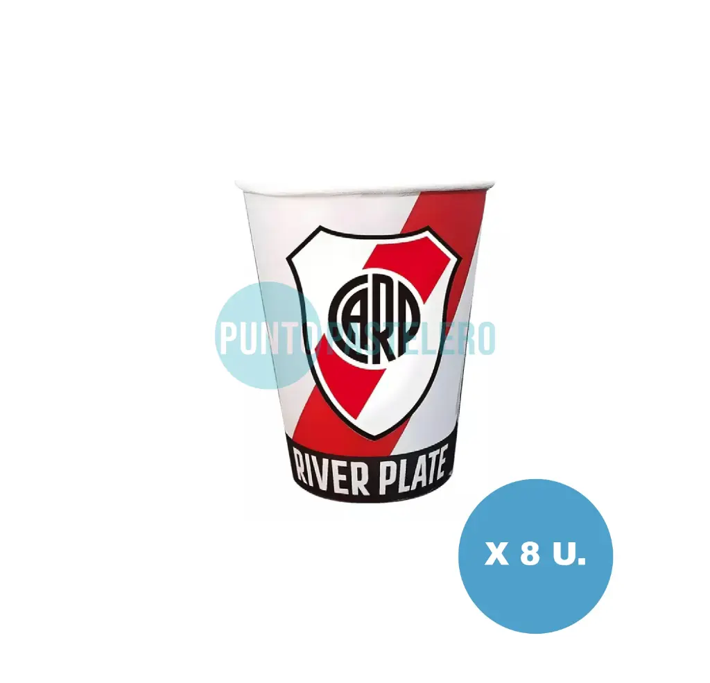 VASO POLIPAPEL RIVER PLATE (8 U.)