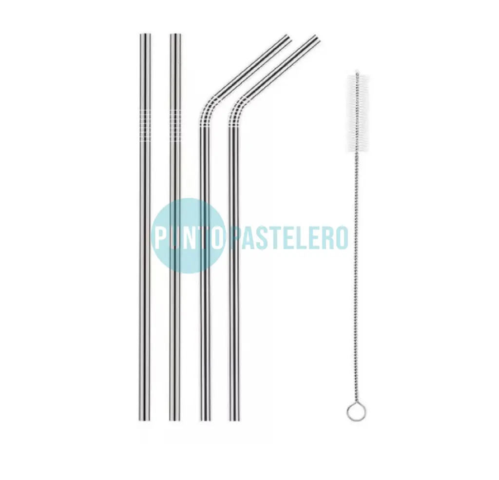 SET 4 SORBETES METAL Y CEPILLO