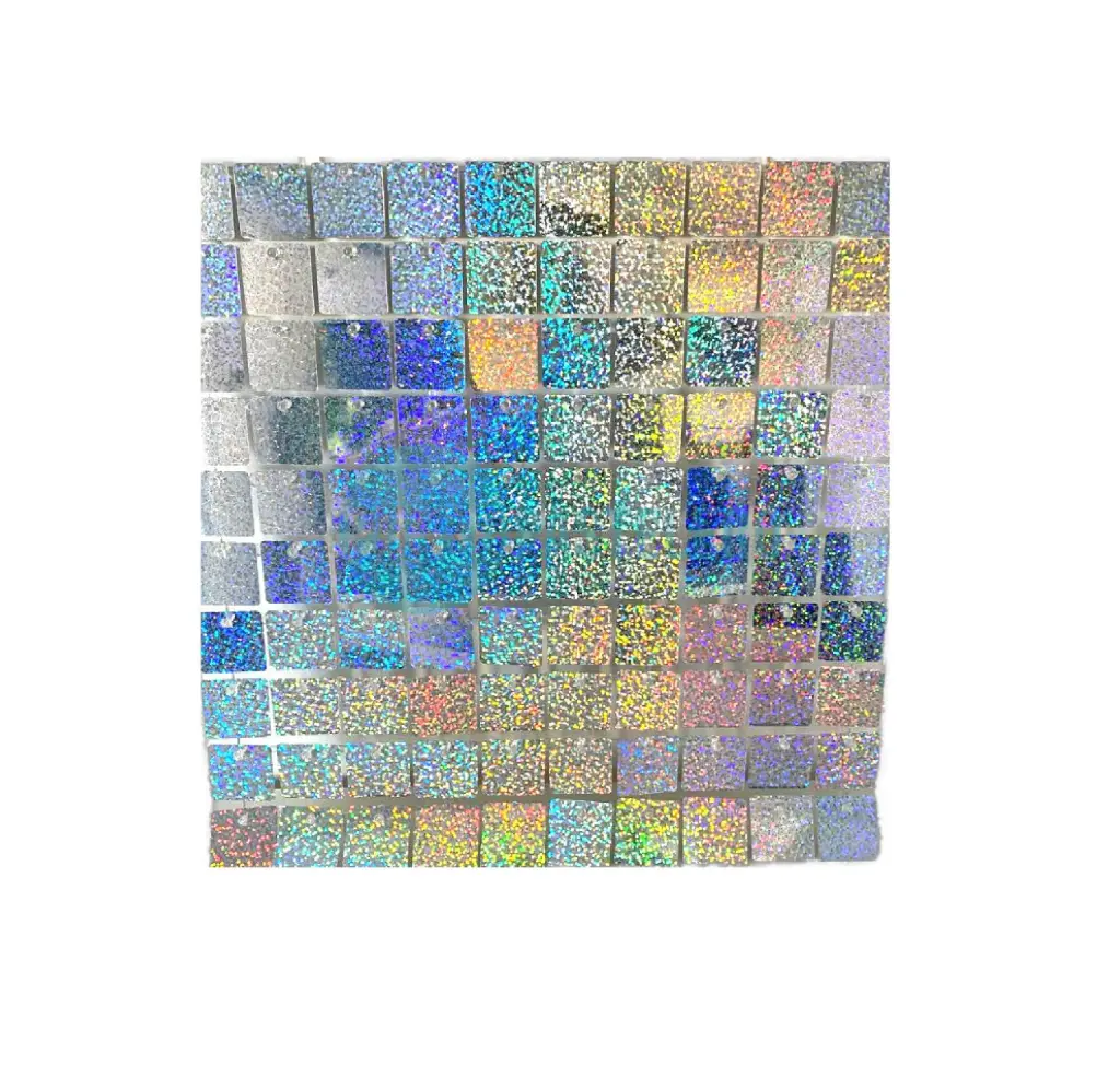 SHIMMER WALL SET 12 PANELES (+ ACCESORIOS) PLATEADO GLITTER