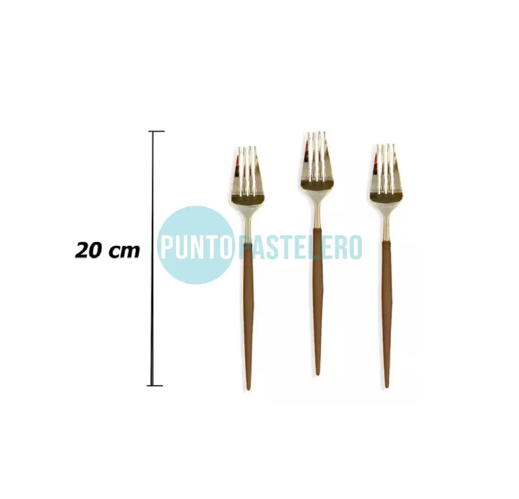 TENEDOR SIMIL MADERA SOPHIE DORADO (6 U.)