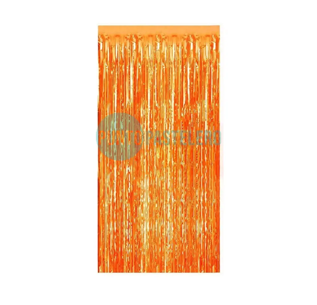CORTINA NARANJA FLUO FOIL FRINGE (1 X 2 MT.)