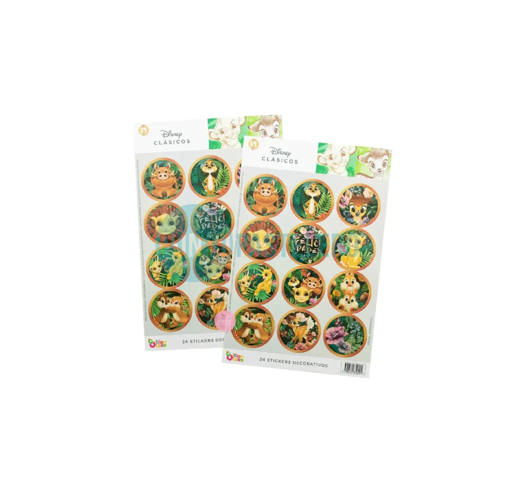 STICKERS EN PLANCHA DISNEY CLASICOS (24 U.)