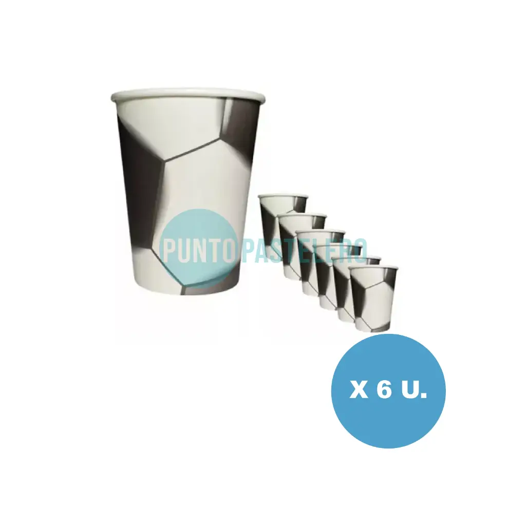 VASO POLIPAPEL FUTBOL PELOTA (6 U.)