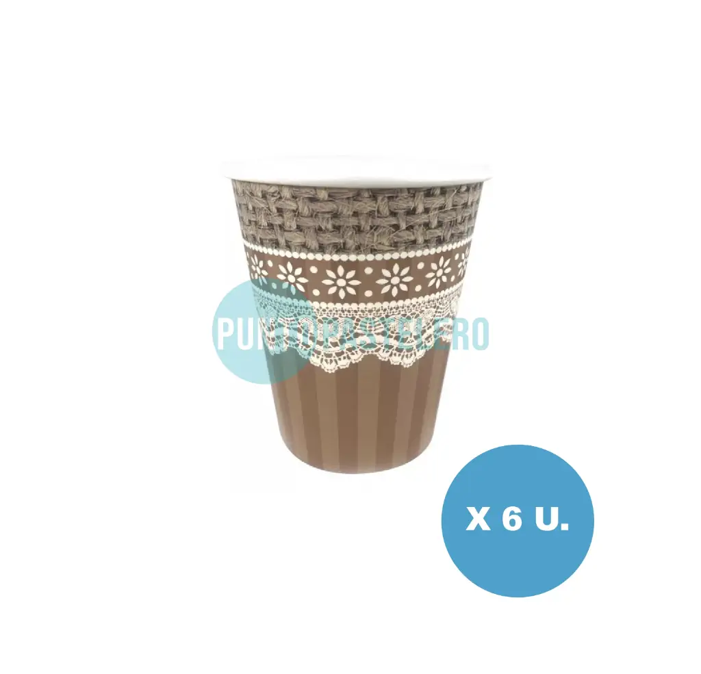 VASO POLIPAPEL ENCAJE Y ARPILLERA (6 U.)