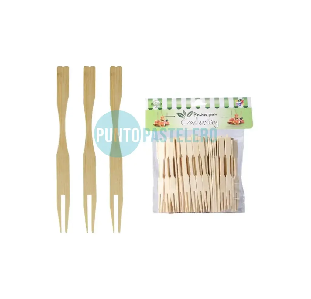 PINCHOS MADERA CATERING DOBLES (9 CM) (100 U.)