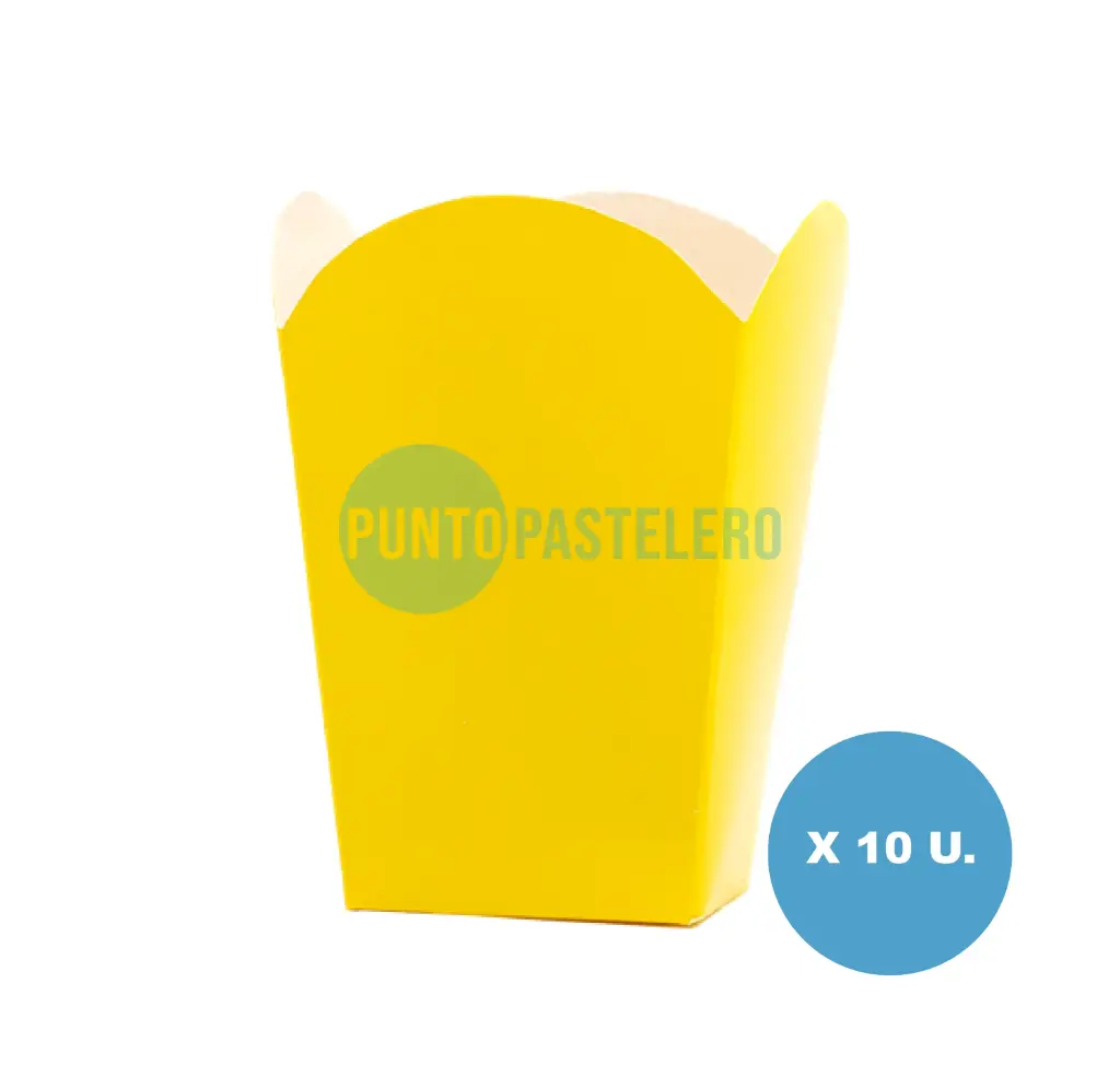 CAJITA POCHOCLERA/GOLOSINERA AMARILLA (10 U.)