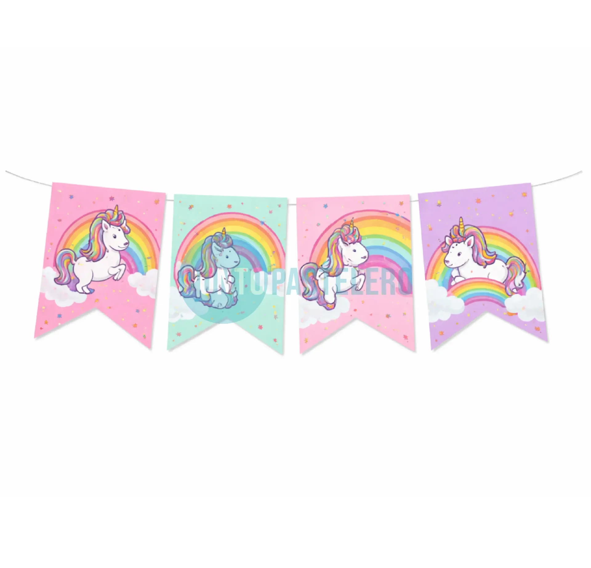 BANDERIN UNICORNIO ARCOIRIS