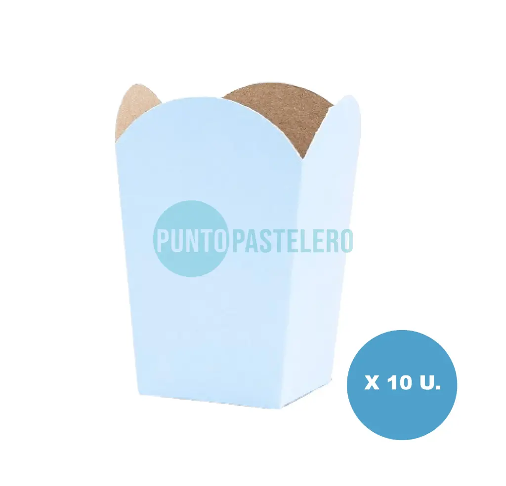 CAJITA POCHOCLERA/GOLOSINERA CELESTE PASTEL (10 U.)