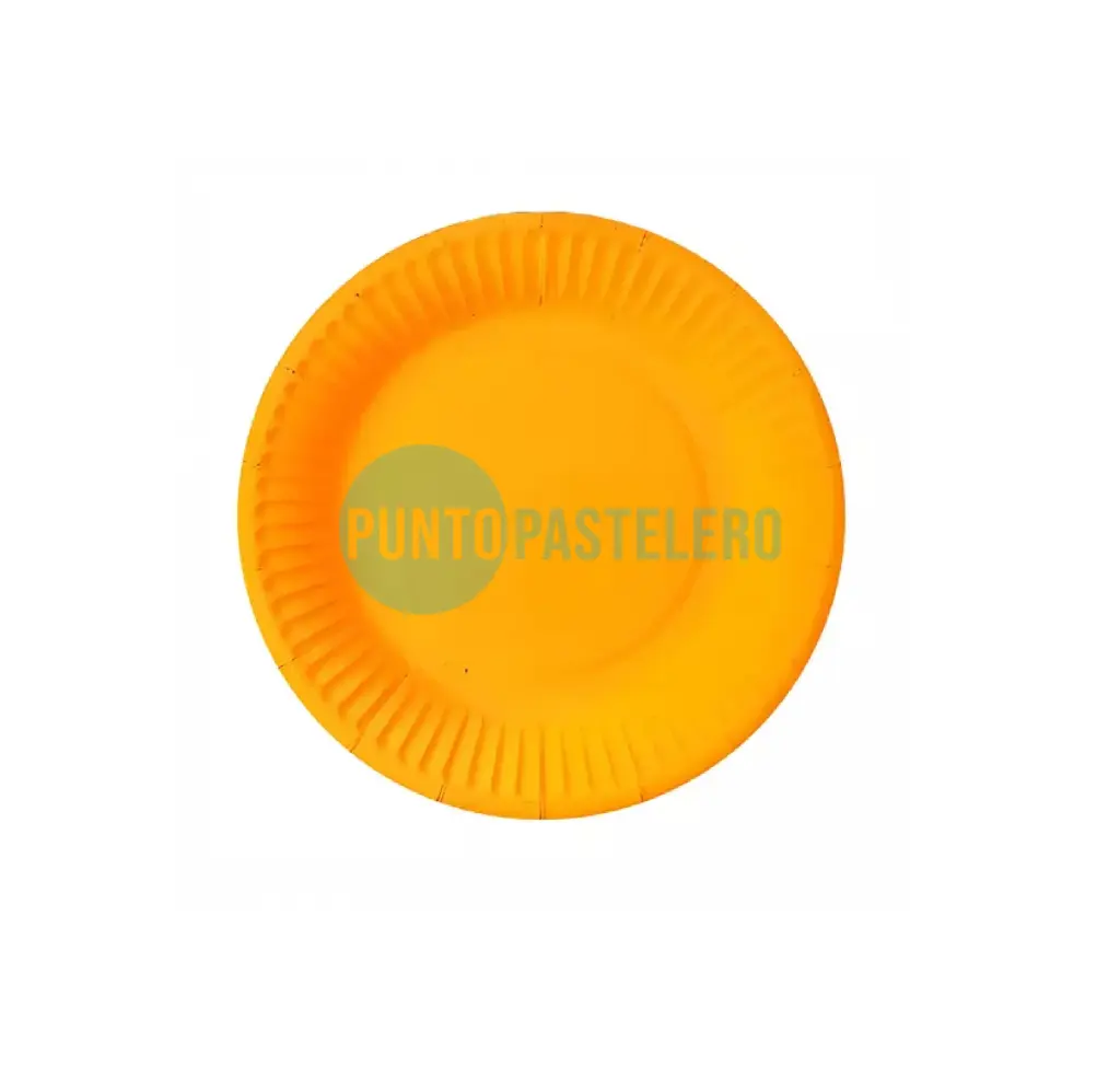PLATO POLIPAPEL CARTON FLUO NARANJA (8 U.)