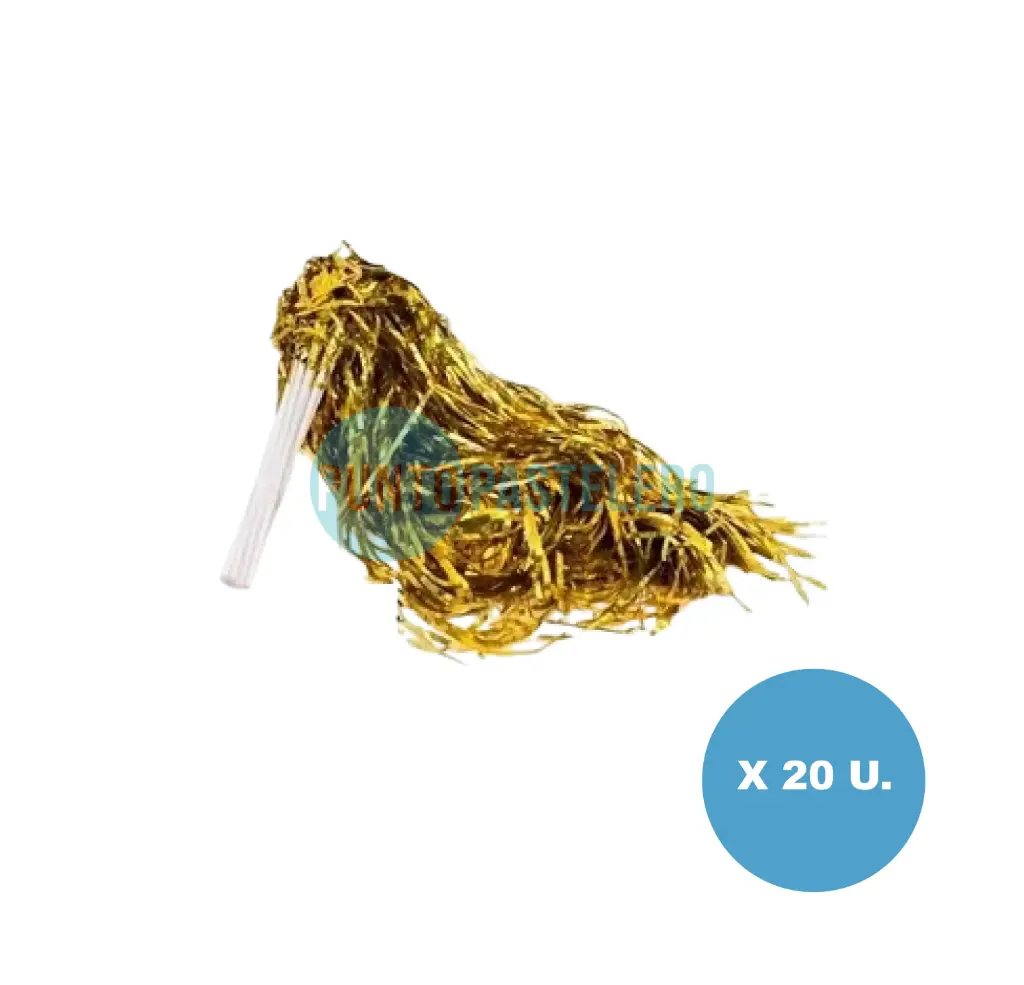 PORRA DE SEDA METALIZADA DORADA (X 20 U.)