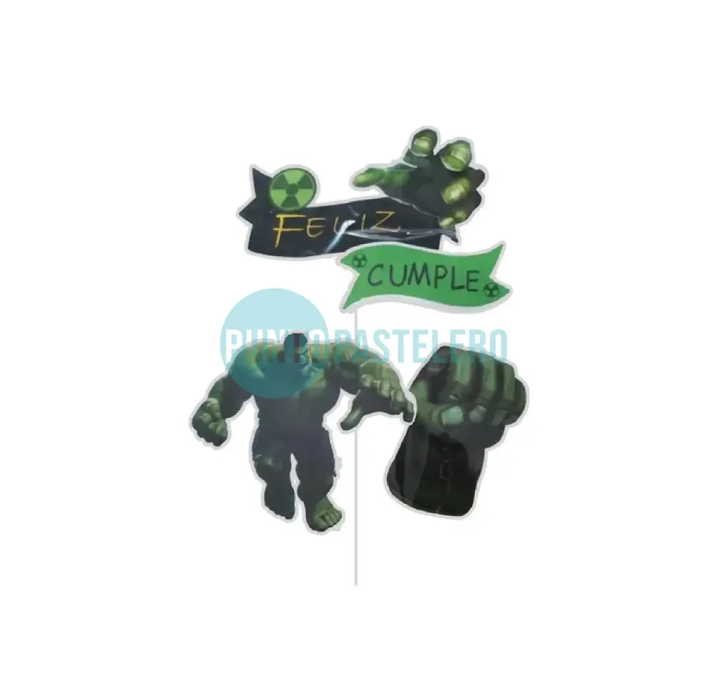 ADORNO SET FELIZ CUMPLE 3D HULK