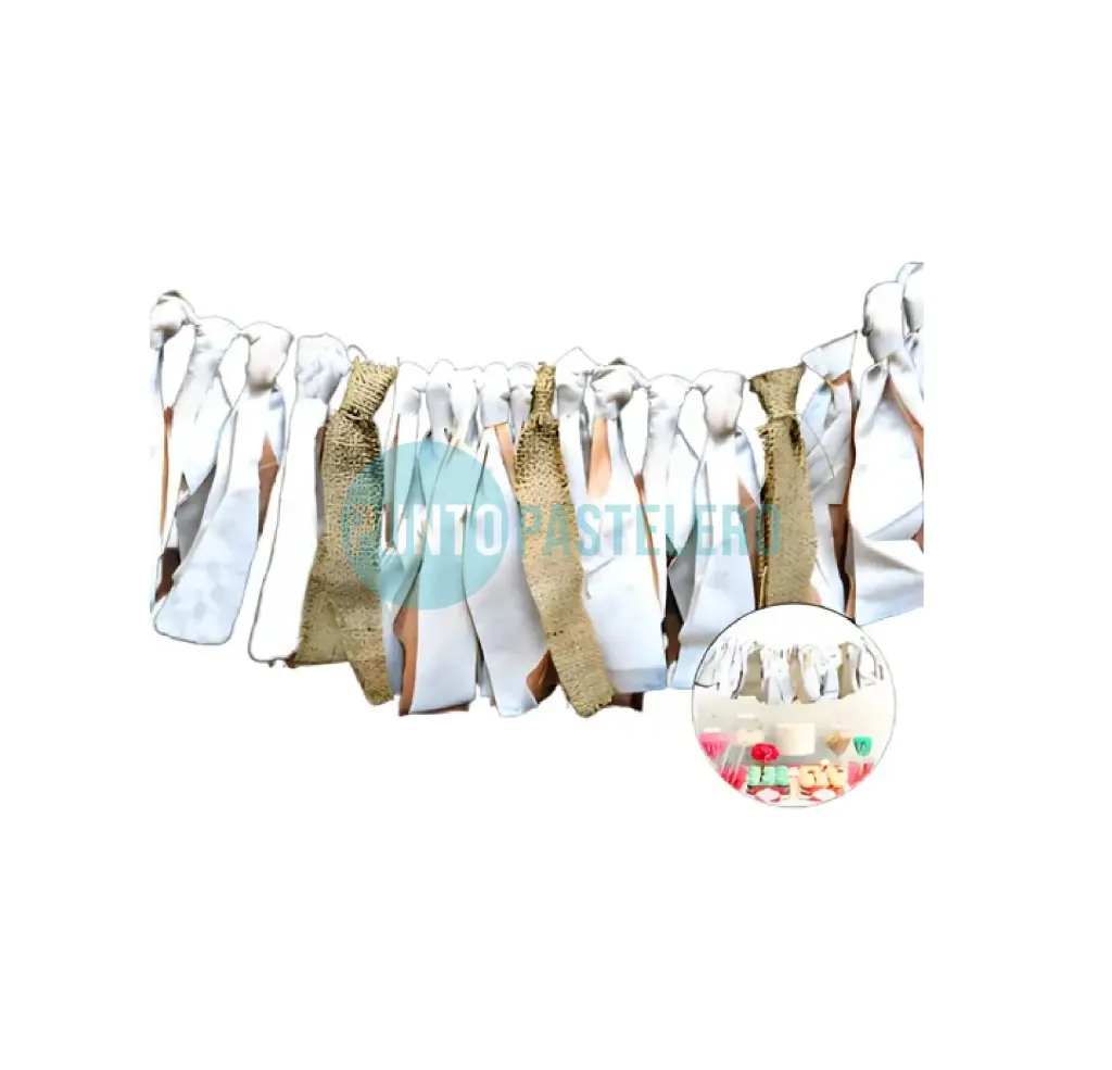 GUIRNALDA TIRA FLECOS TELA COMBINADA (NATURAL) SHABBY CHIC