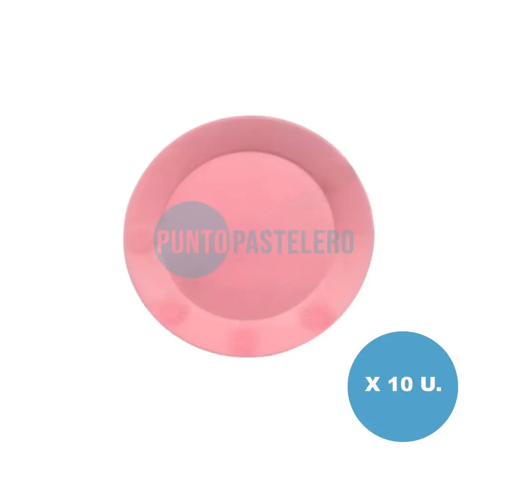 PLATO CHICO PLASTICO ROSA PASTEL (10 U.)