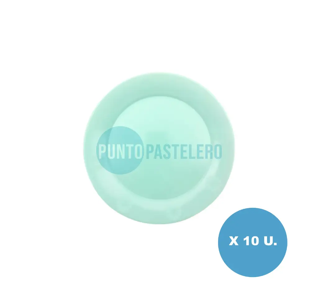 PLATO CHICO PLASTICO VERDE PASTEL (10 U.)