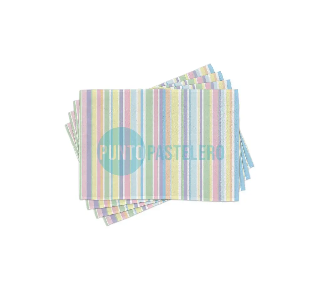 SERVILLETA TISSUE RAYADA MULTI PASTEL (X 20 U.)