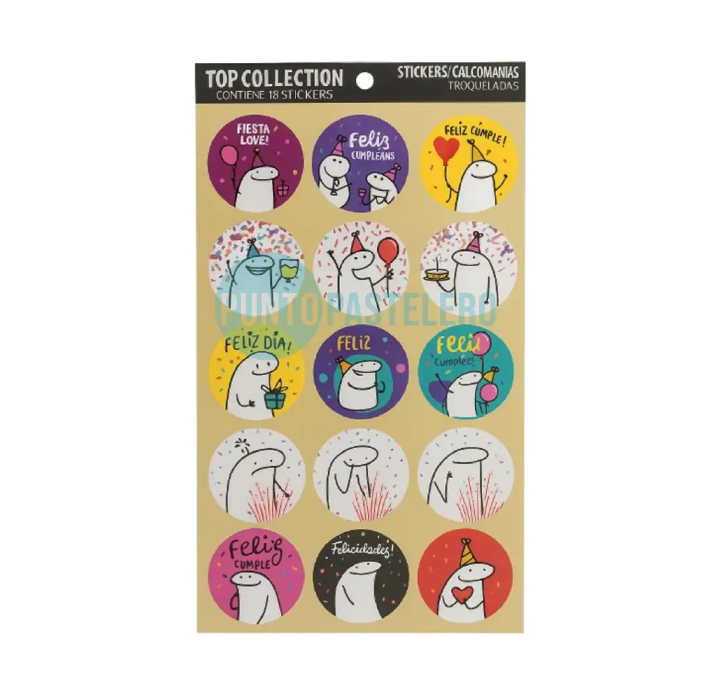 STICKERS EN PLANCHA FLORK (18 U.)