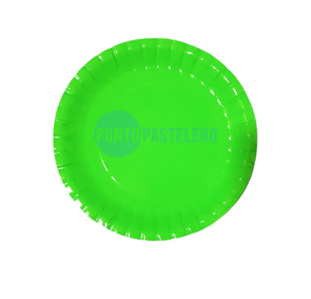 PLATO POLIPAPEL CARTON VERDE (8 U.)