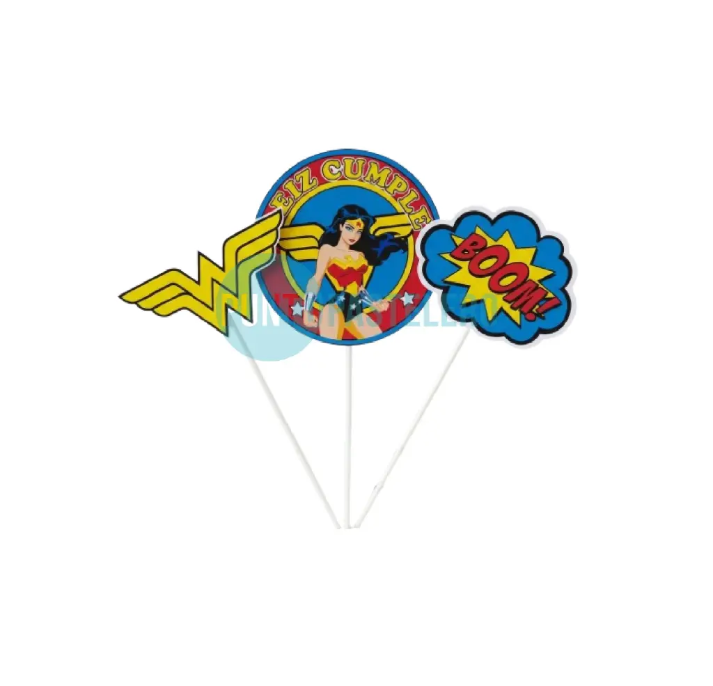 [000000050010] ADORNO PINCHE FELIZ CUMPLE MUJER MARAVILLA (3 PZ)