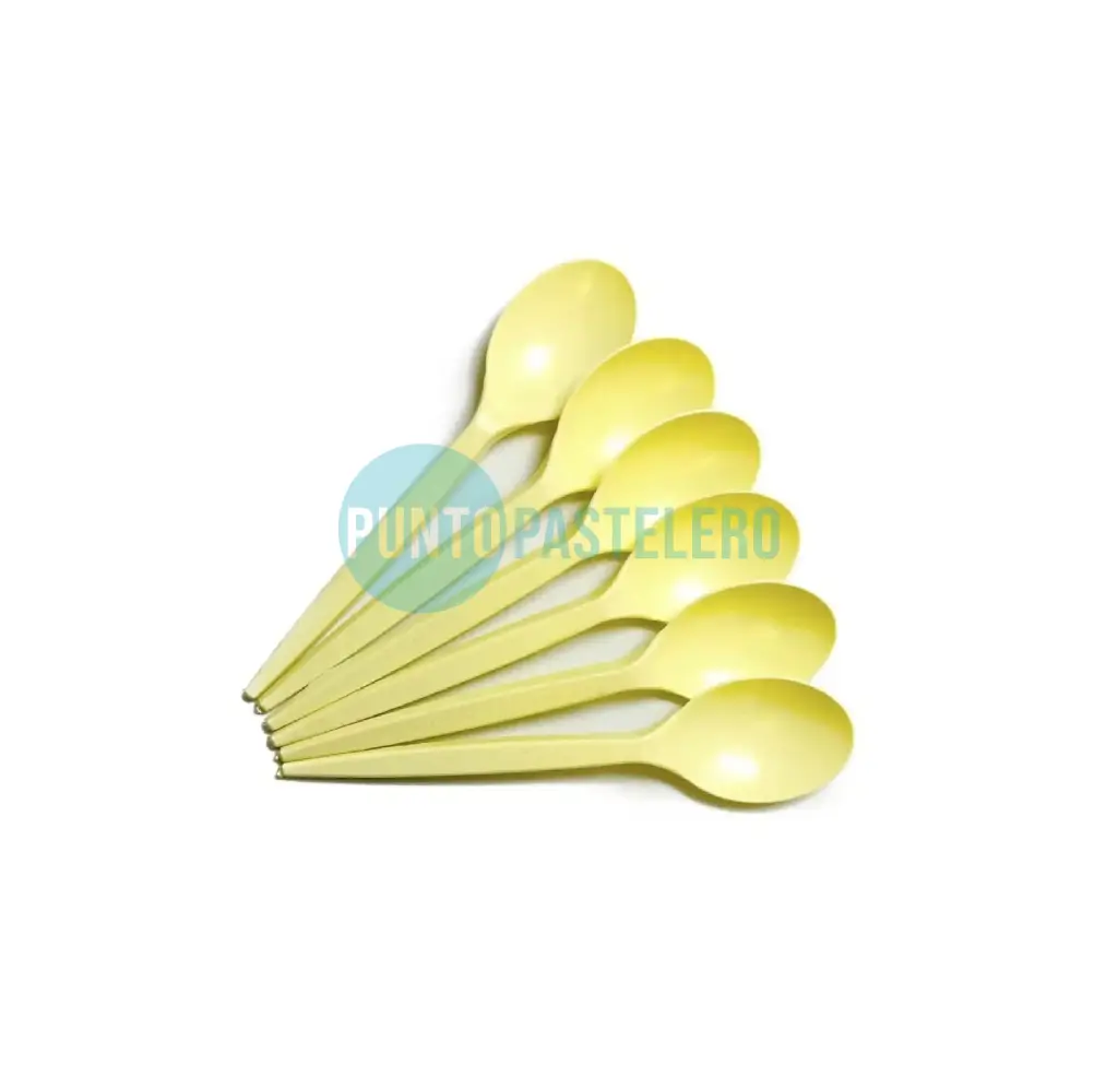 [000000050376] CUCHARA SUNDAE AMARILLO PASTEL BANPLAST (X 50 U.)