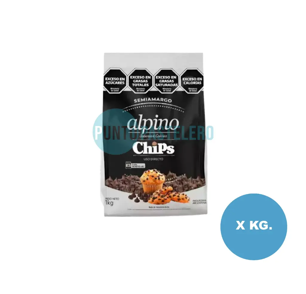 CHIPS SEMI AMARGO ALPINO 2M (X KG.)