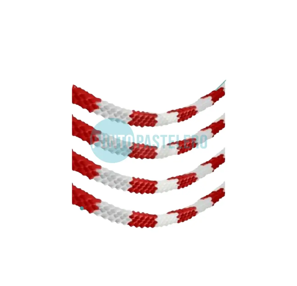 GUIRNALDA TIRA CUADRADA BLANCO Y ROJO (2 MT.)