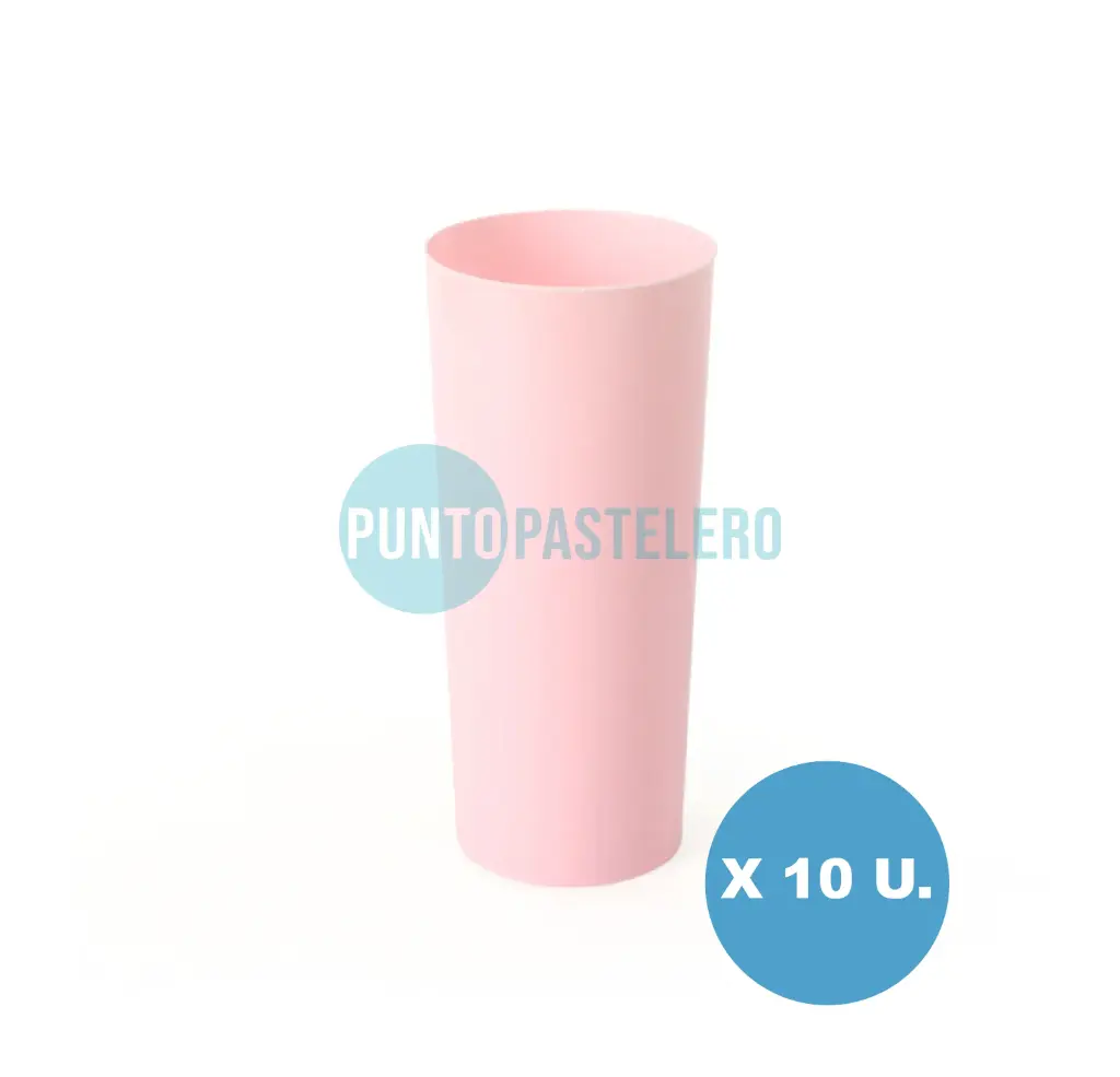 VASO TRAGO LARGO KOVALPLAST ROSA PASTEL (X 10 U.)