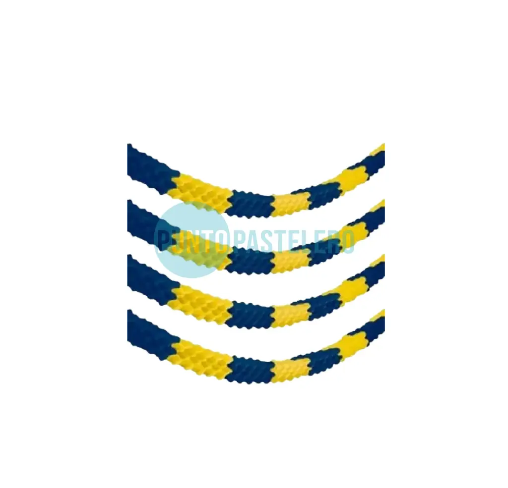 GUIRNALDA TIRA CUADRADA AZUL Y AMARILLA (2 MT.)