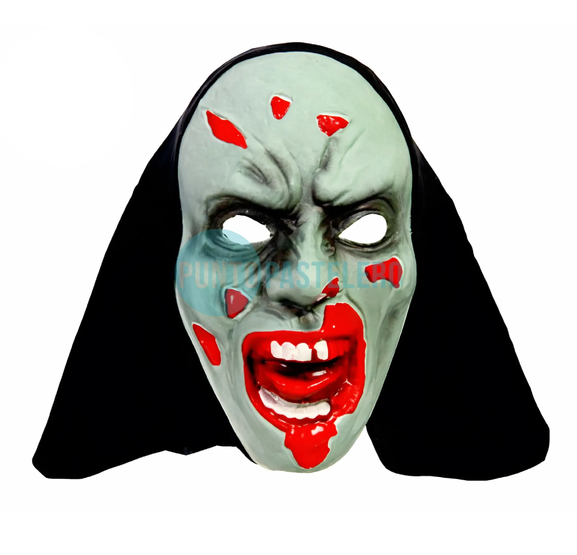 CARETA PLASTICO ZOMBIE CON VELO