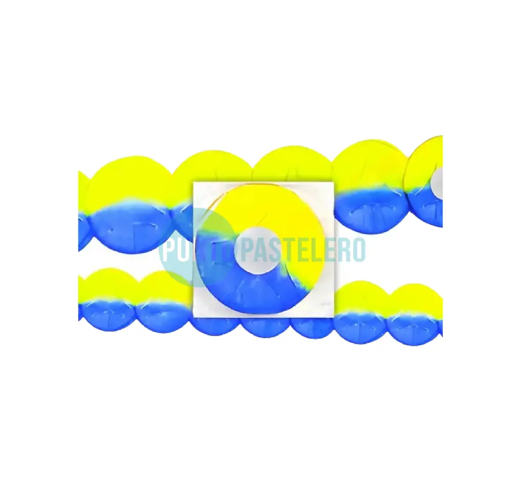 GUIRNALDA TIRA REDONDA AZUL Y AMARILLA (2 MT.)
