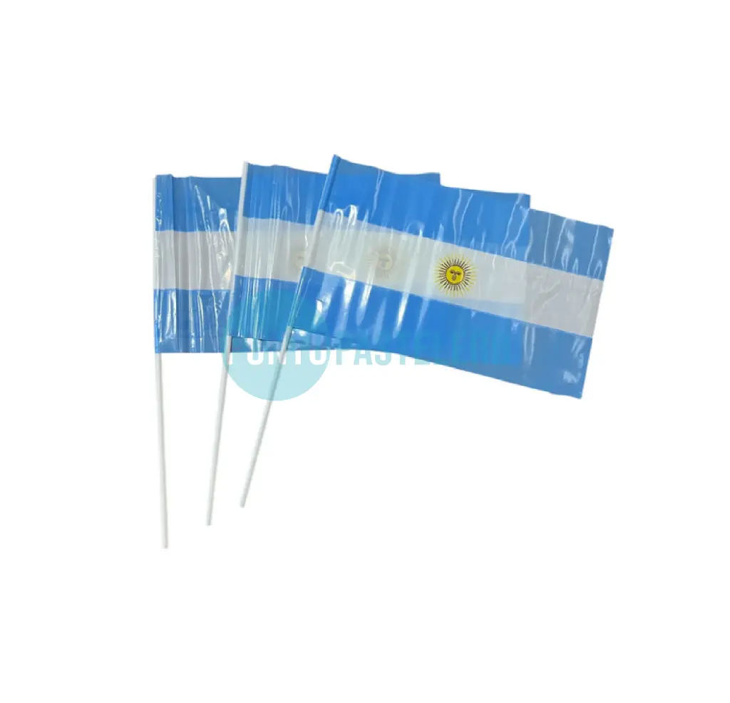 BANDERA PLASTICA ARGENTINA CHICA CON PALITO (14X24 CM)