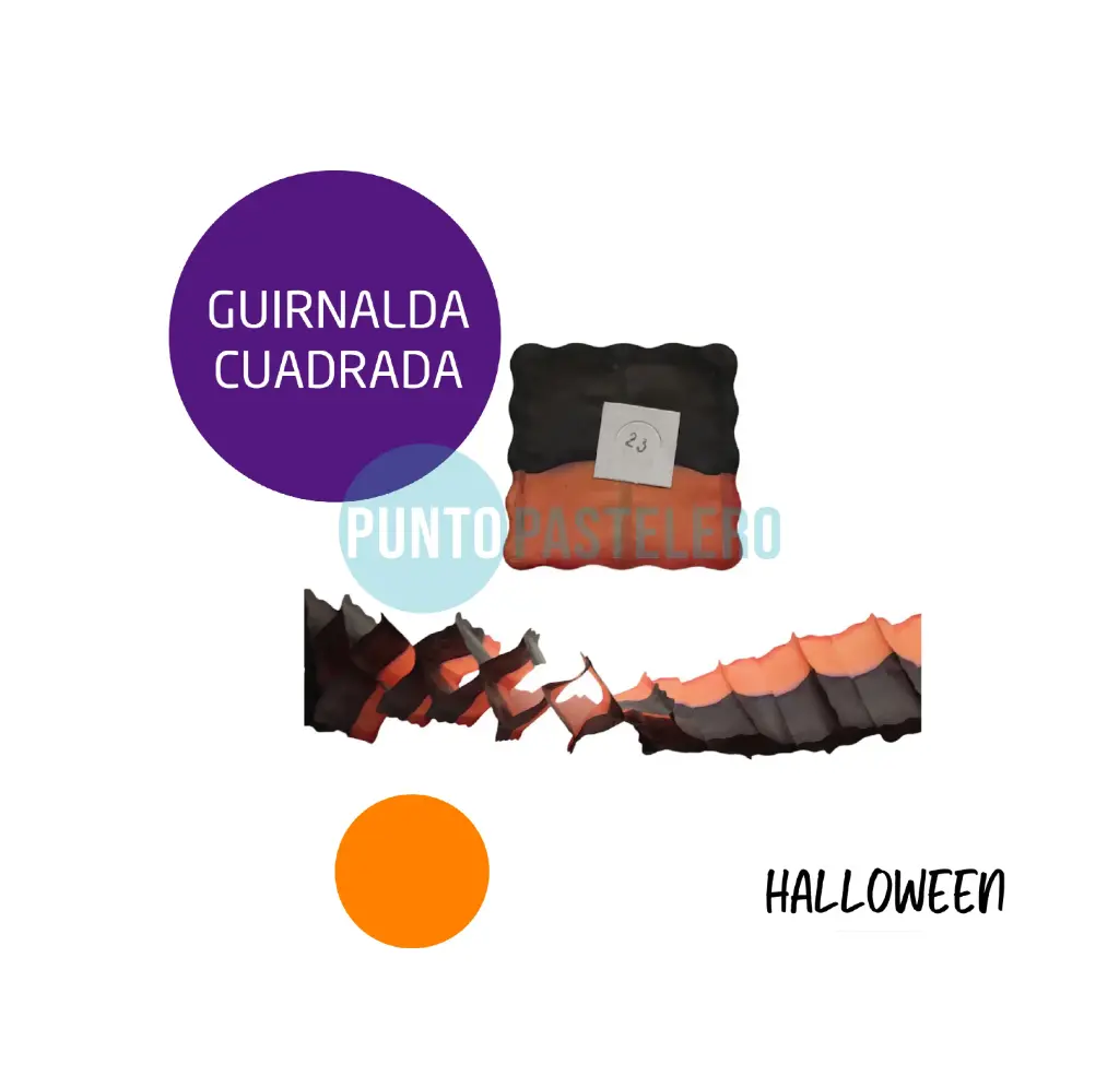 GUIRNALDA HALLOWEEN CUADRADA BICOLOR (4 U.)