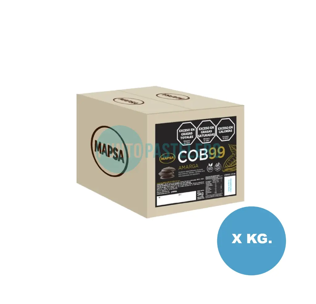 CHOCOLATE COBERTURA AMARGA MAPSA COB99 99% CACAO (X KG.)