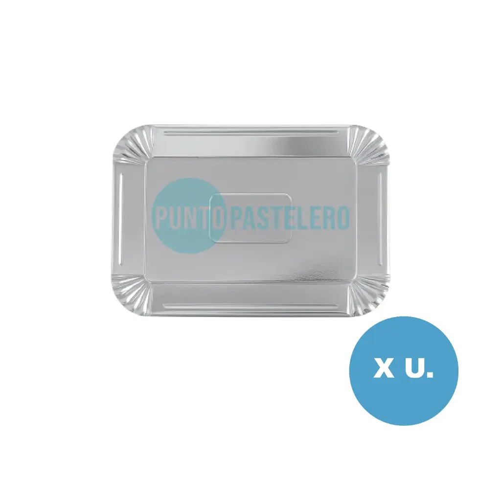 BANDEJA CARTON PIONONO PLATA PREMIUM (19.5 X 33.5 CM)