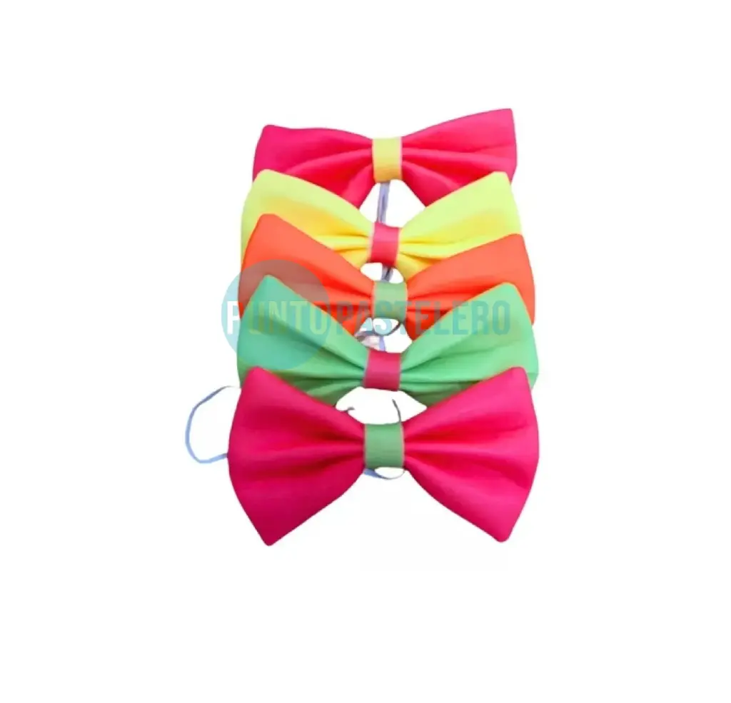 MOÑO DE TELA PAYASO LISO CHICO FLUO