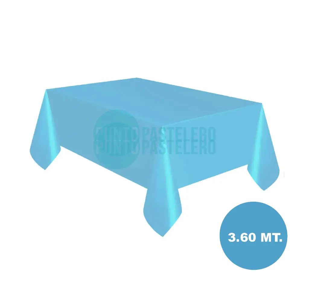 MANTEL PLASTICO RECTANGULAR EXTRA LARGO CELESTE (1.20 X 3.60 MT)