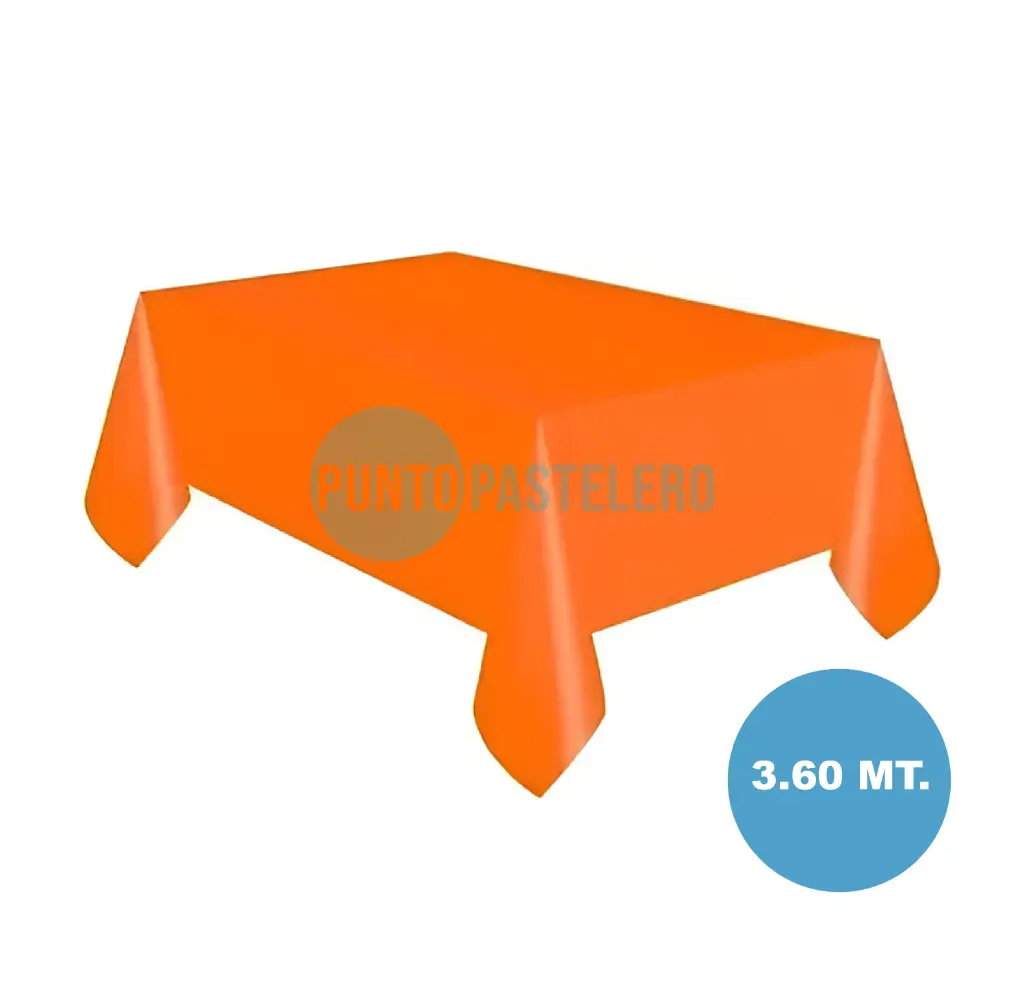 MANTEL PLASTICO RECTANGULAR EXTRA LARGO NARANJA (1.20 X 3.60 MT)