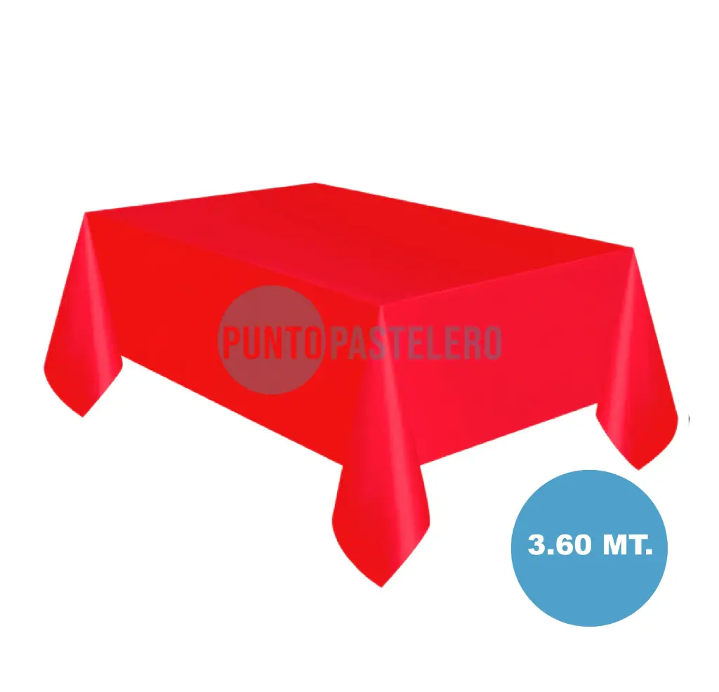 MANTEL PLASTICO RECTANGULAR EXTRA LARGO ROJO (1.20 X 3.60 MT)